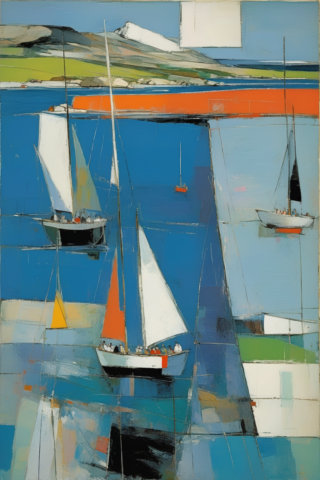 00131-3292077526-_lora_Raimonds Staprans Style_1_Raimonds Staprans Style - 102175. A painting by Richard Diebenkorn. A painting of sailing boats.png